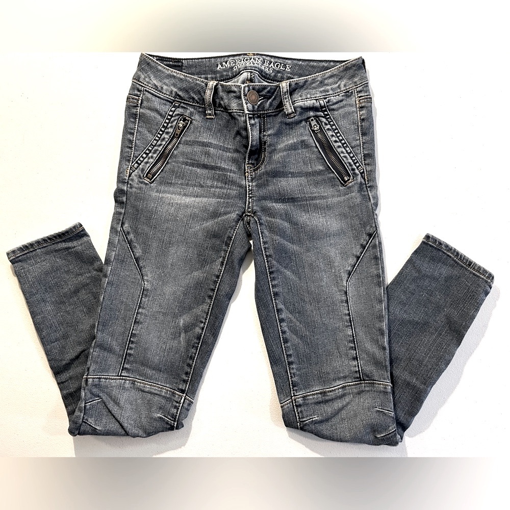 AEO Moto-Style Jegging Ankle Super Stretch Jeans, Sz 26